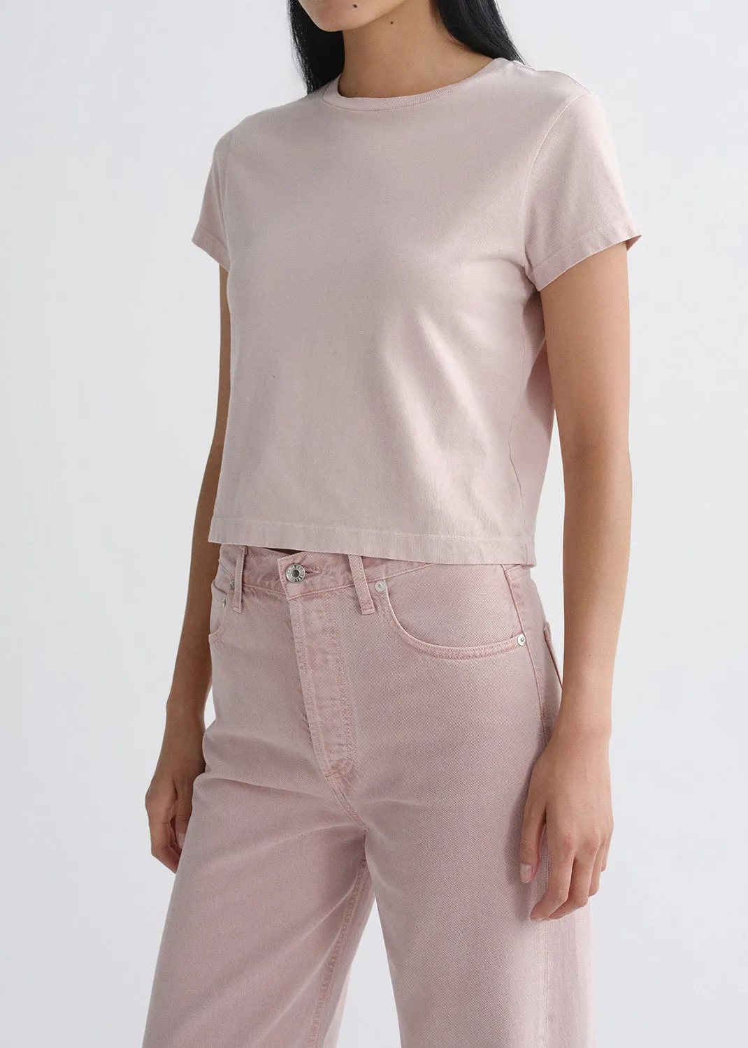 Adine Shrunken Tee in Wallflower sold by Agolde
