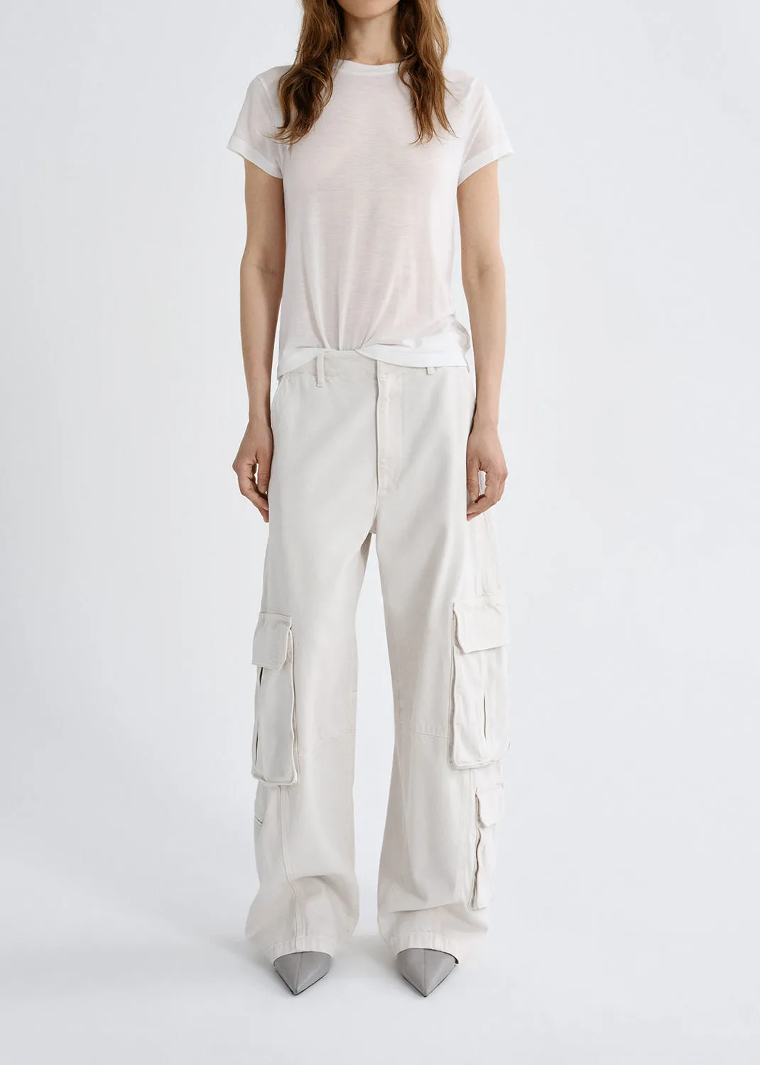 Ambika Utility Pant (Flyweight) in Bone sold by Agolde