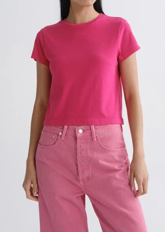 Adine Shrunken Tee in Cerise made by Agolde
