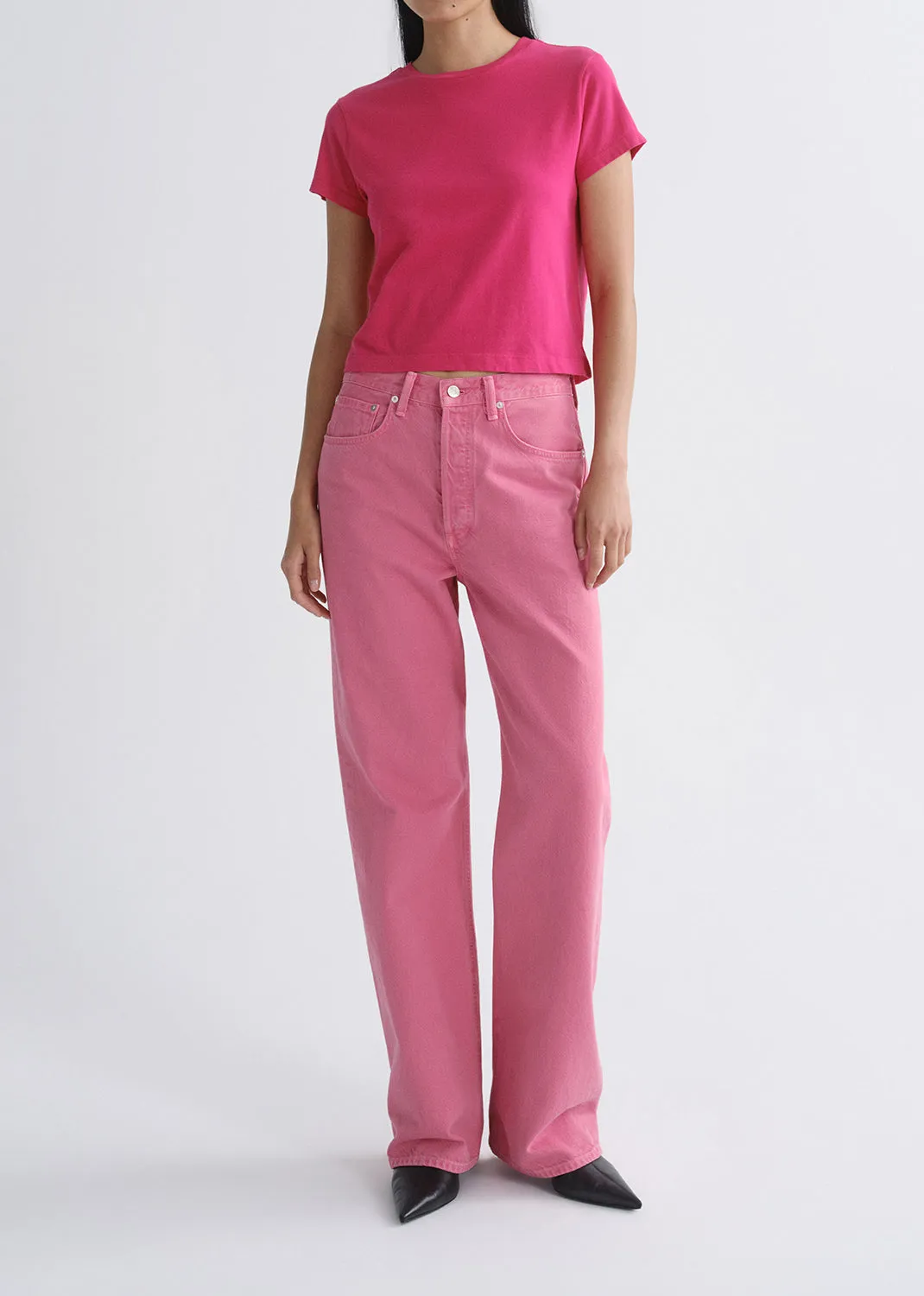 Adine Shrunken Tee in Cerise sold by Agolde product image thumbnail 2