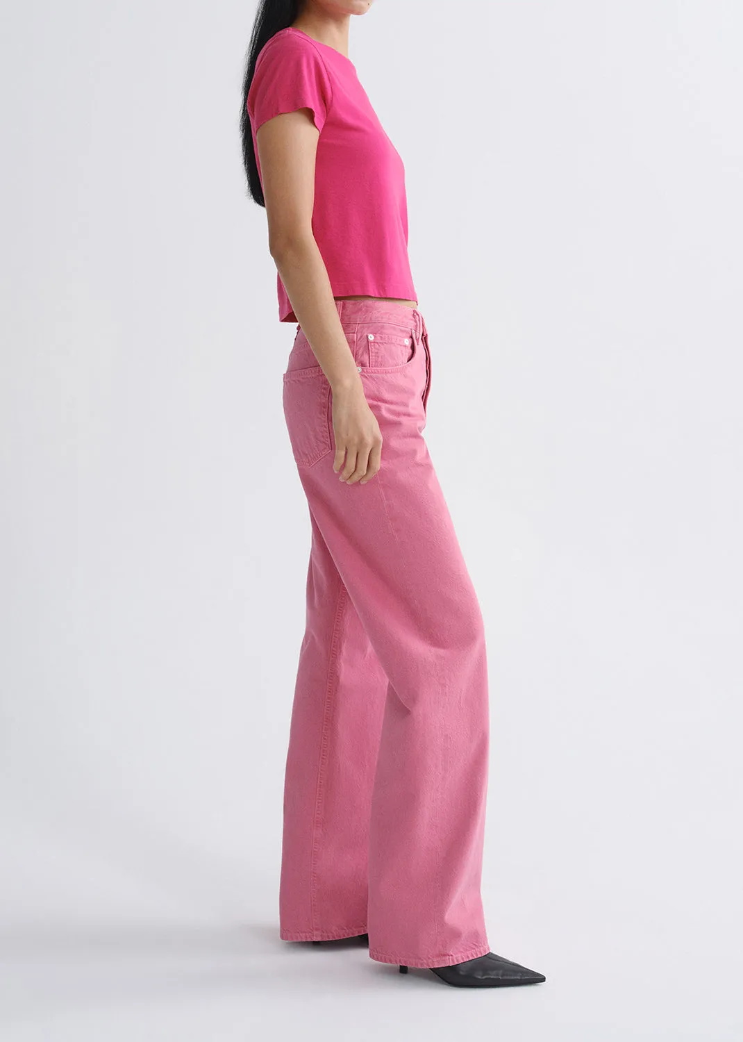 Adine Shrunken Tee in Cerise sold by Agolde product image thumbnail 5