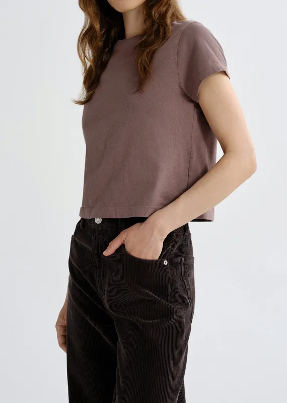 Adine Shrunken Tee in Mauvine made by Agolde