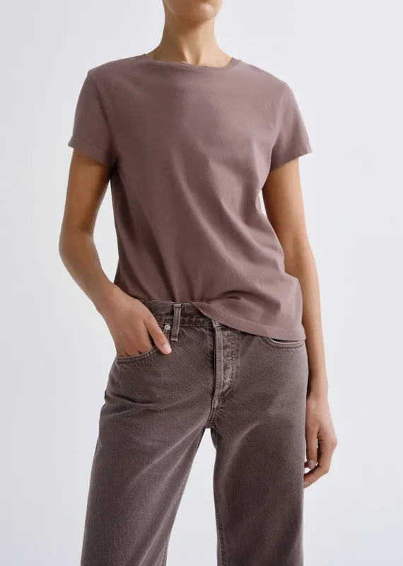 Long Line Adine Tee in Mauvine made by Agolde