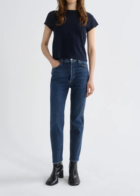 90's Pinch Waist Crop (Comfort Stretch) in Flow made by Agolde