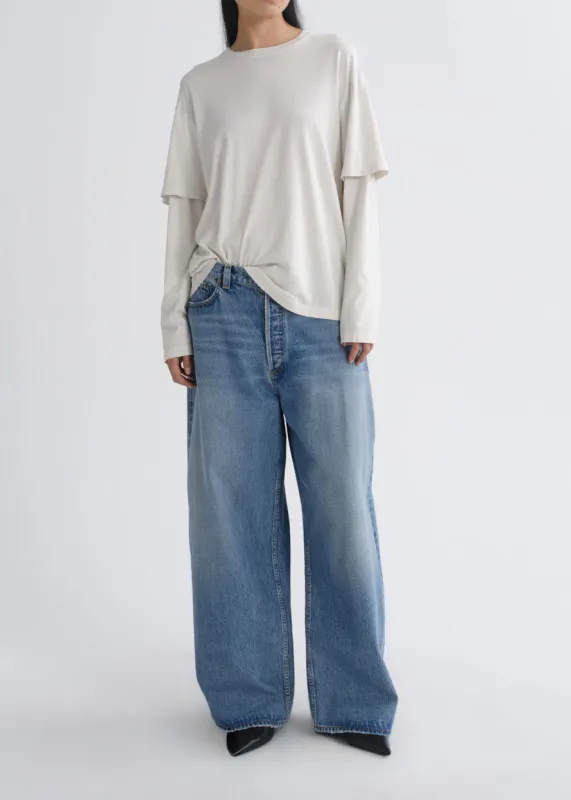 Lois Tee in Bone made by Agolde