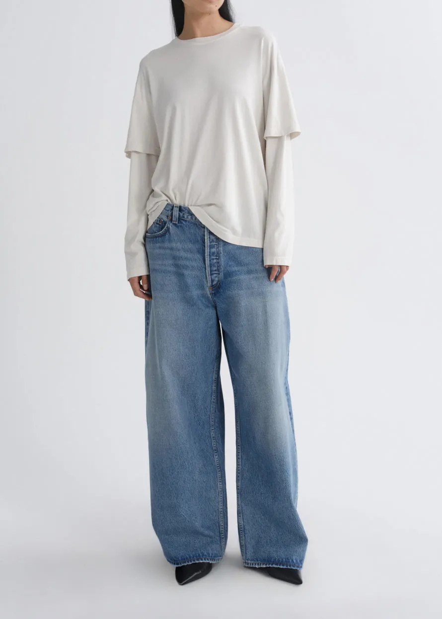 Lois Tee in Bone sold by Agolde