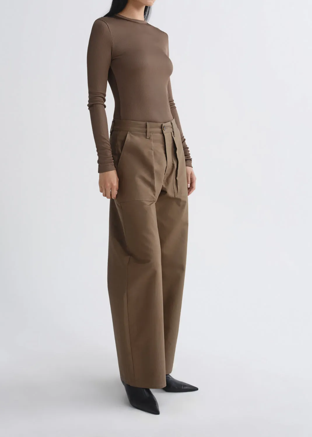Low Curve Utility Jean Petite 29" (Sateen) in Uniform sold by Agolde product image thumbnail 4