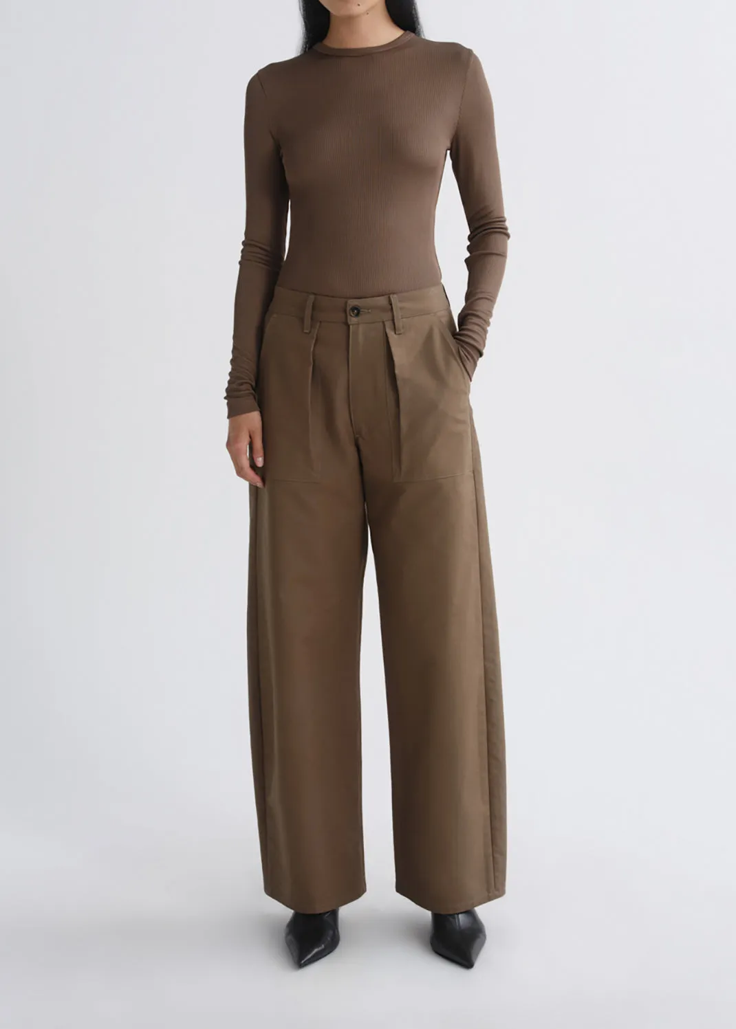 Low Curve Utility Jean Petite 29" (Sateen) in Uniform sold by Agolde