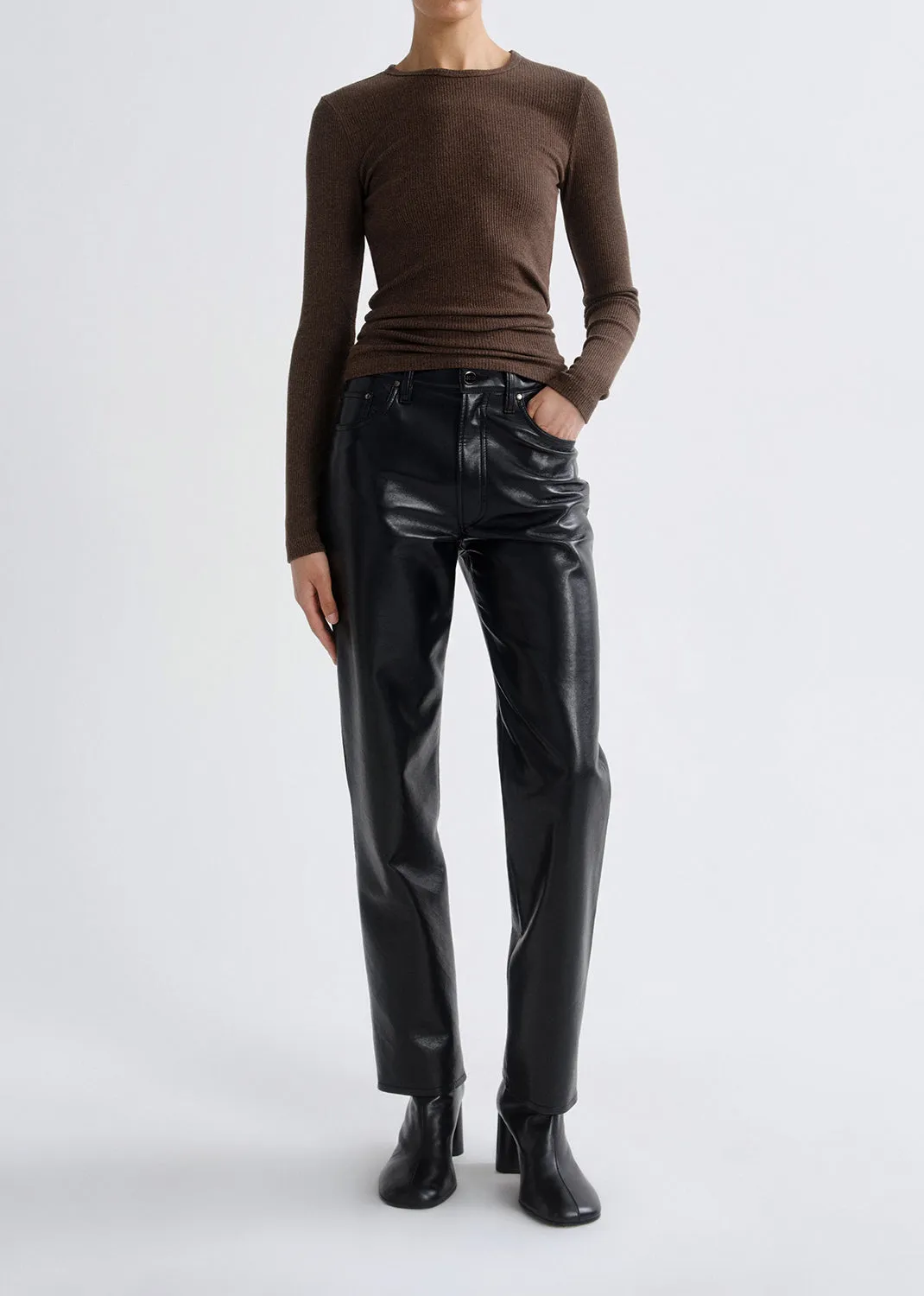 Lana Jean (Recycled Leather) in Detox sold by Agolde