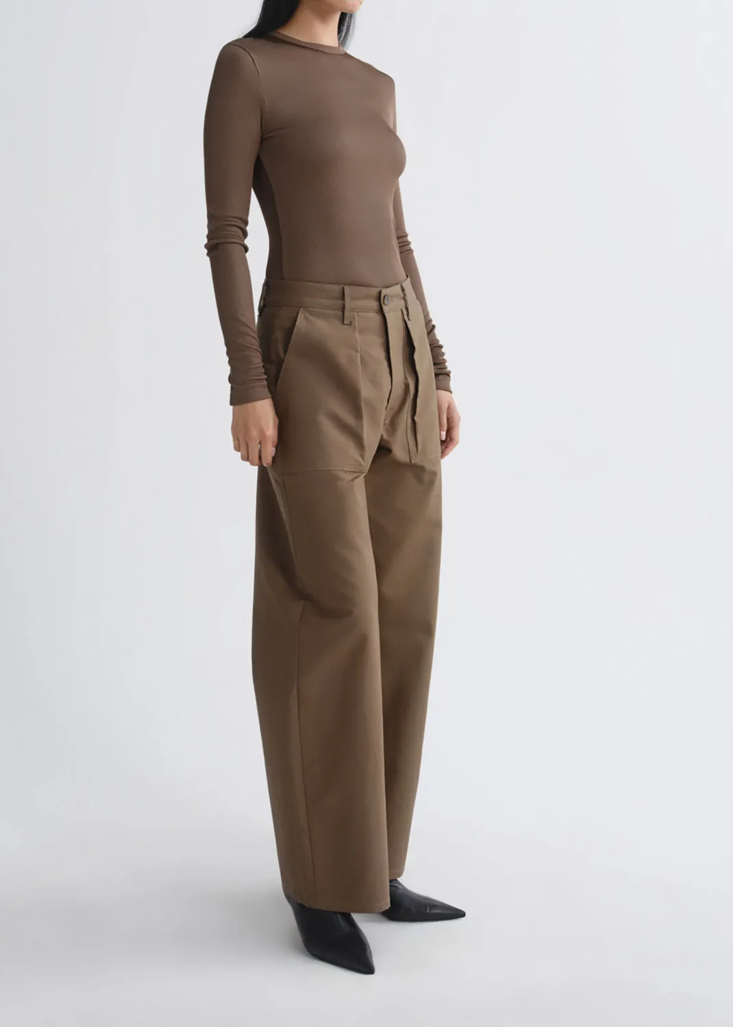 Delphi Slim Tee (Viscose) in Brunel sold by Agolde product image thumbnail 5