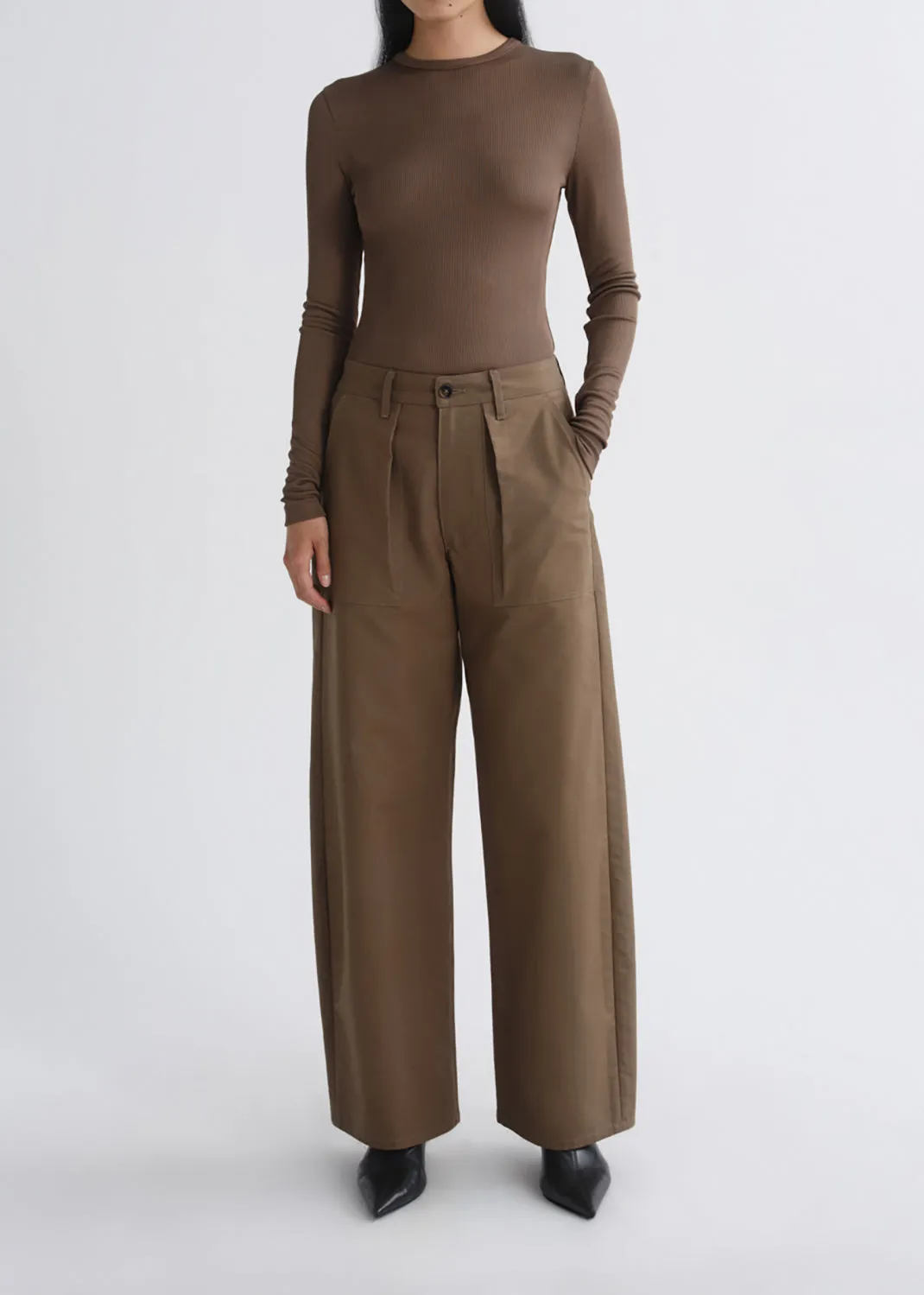 Delphi Slim Tee (Viscose) in Brunel sold by Agolde product image thumbnail 2