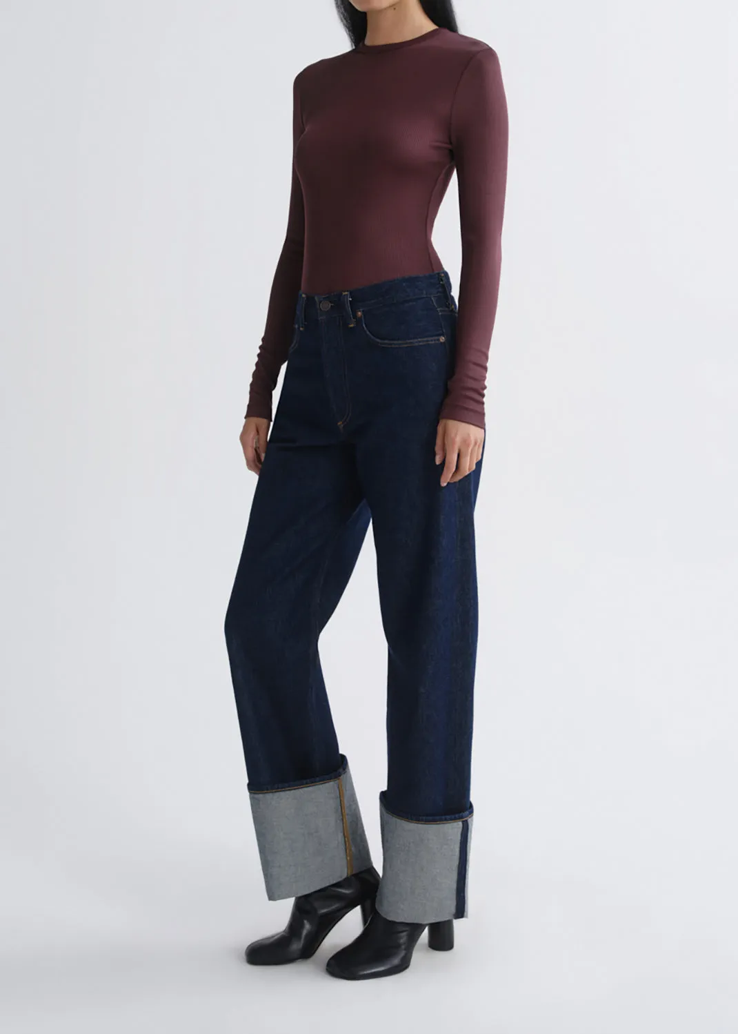 Delphi Slim Tee (Viscose) in Corinth sold by Agolde product image thumbnail 5