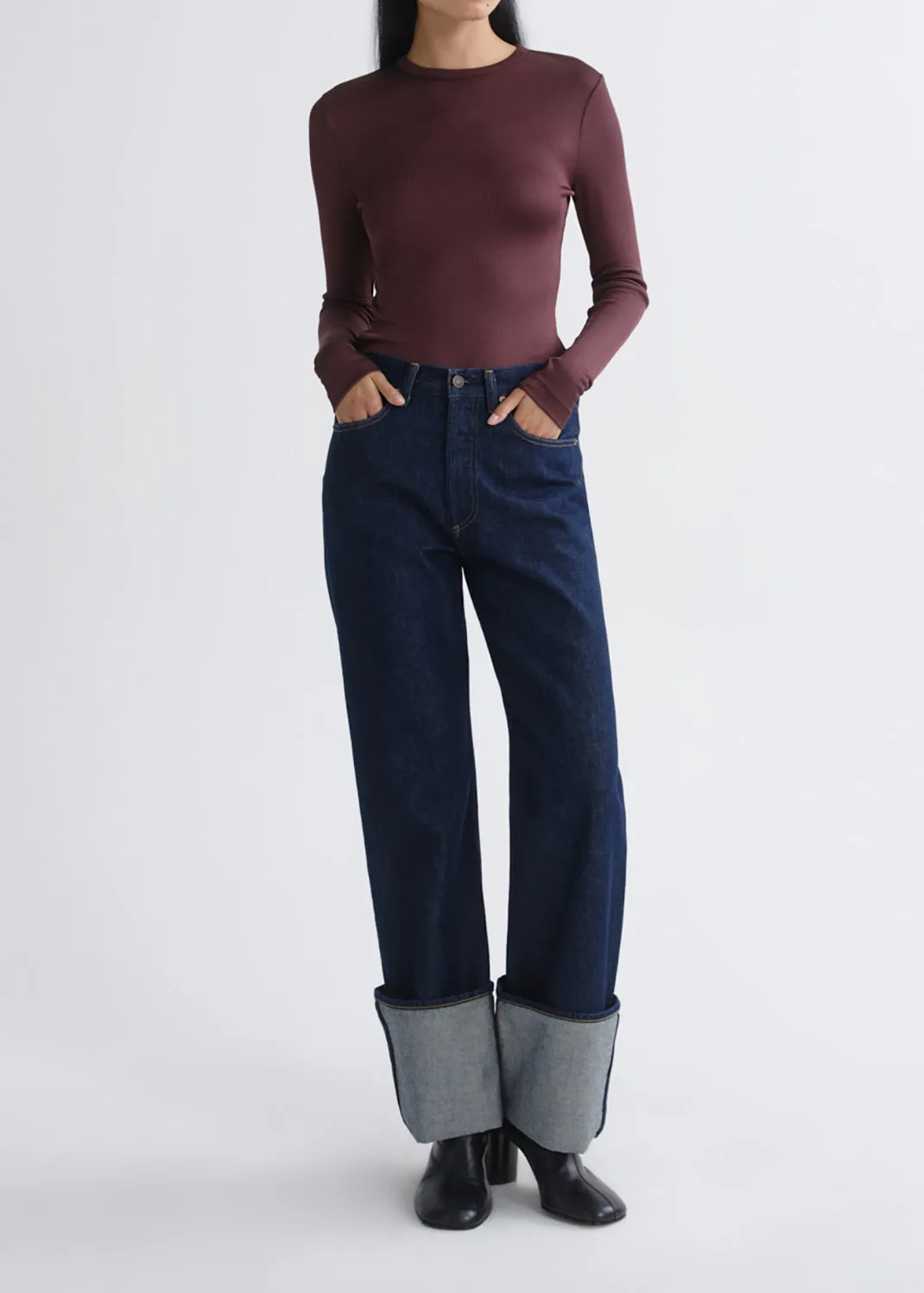 Delphi Slim Tee (Viscose) in Corinth sold by Agolde product image thumbnail 2
