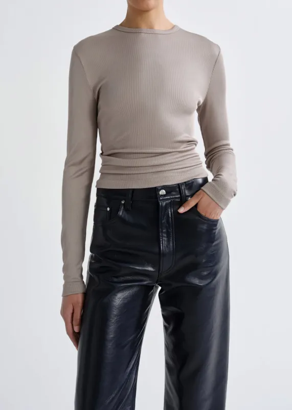 Delphi Slim Tee (Viscose) in Taupe made by Agolde