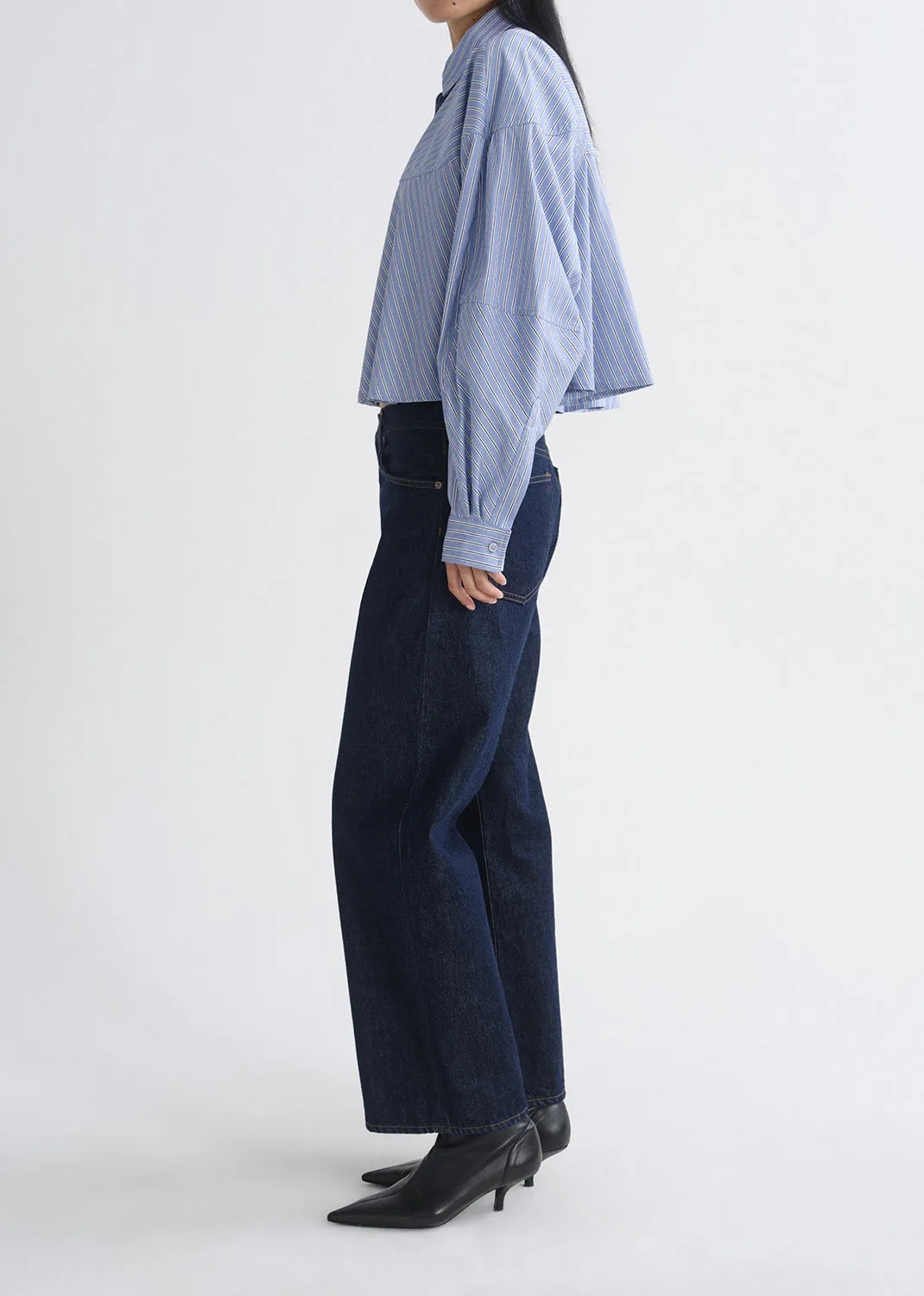 Agnes Shirt in Meyer Stripe Blue/White sold by Agolde product image thumbnail 3