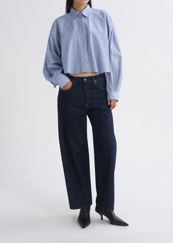 Agnes Shirt in Meyer Stripe Blue/White made by Agolde
