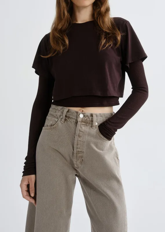 Romily Tee in Chocolate made by Agolde
