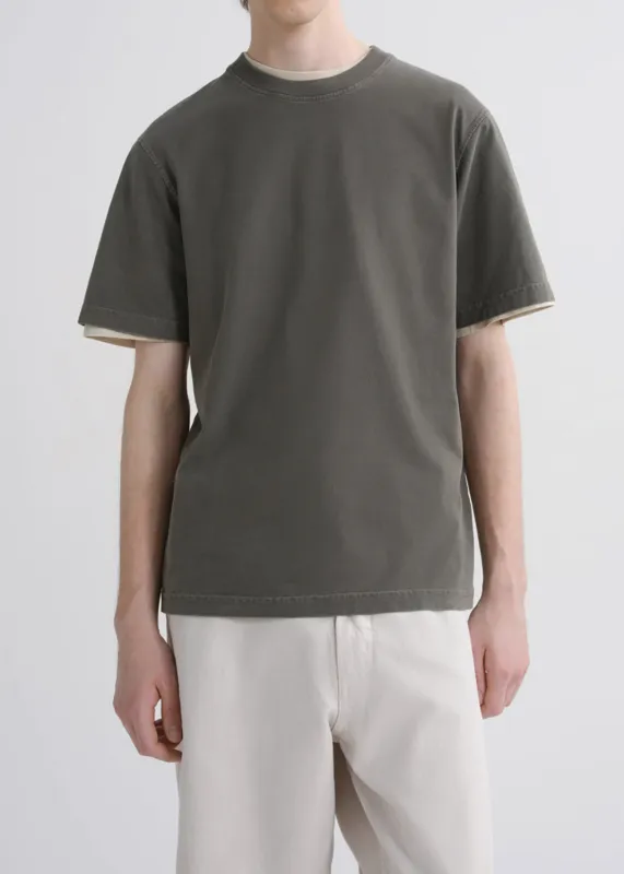 Asha Mock Neck Tee in Millstone made by Agolde