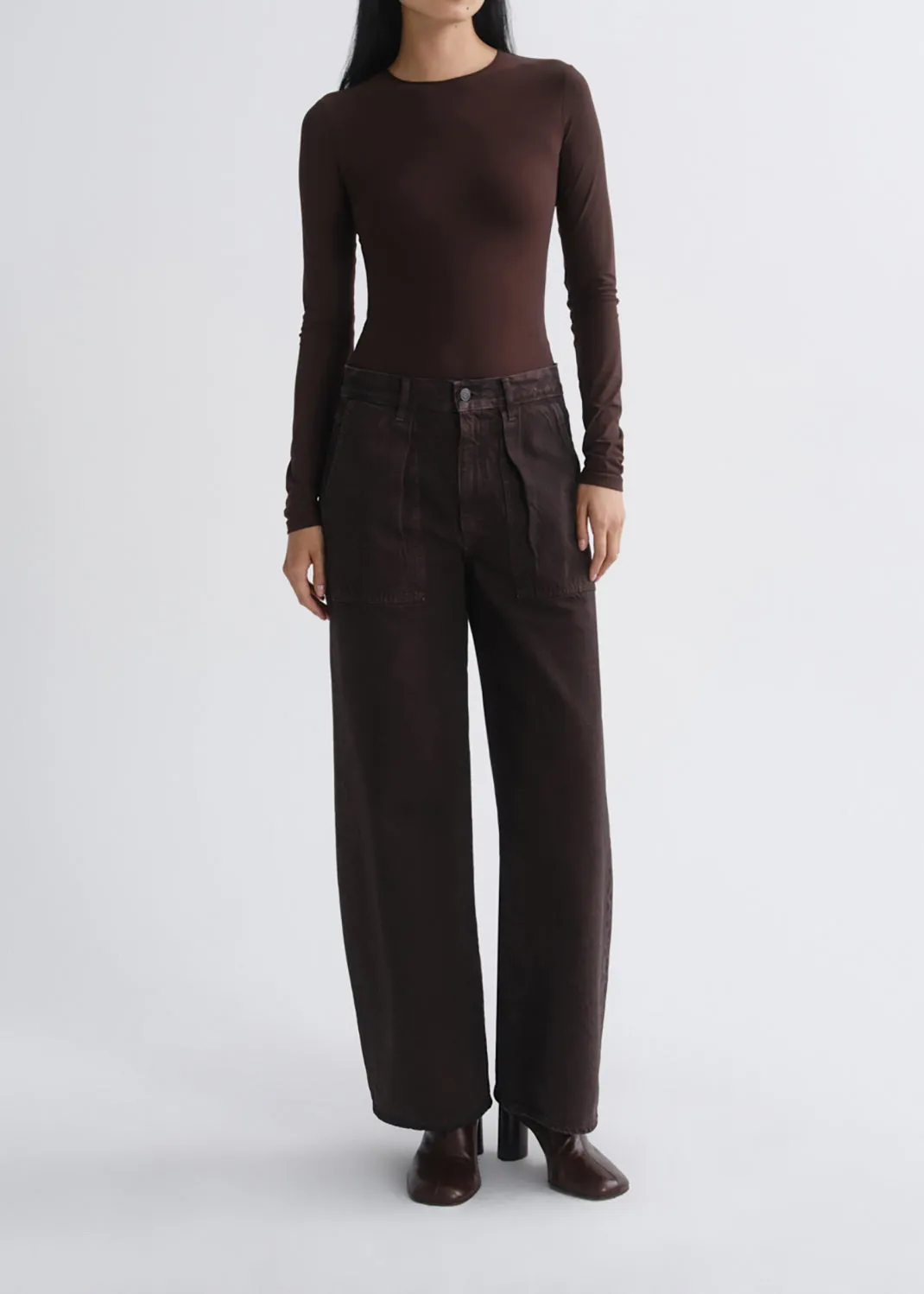 Low Curve Utility Jean in Deep Roast sold by Agolde