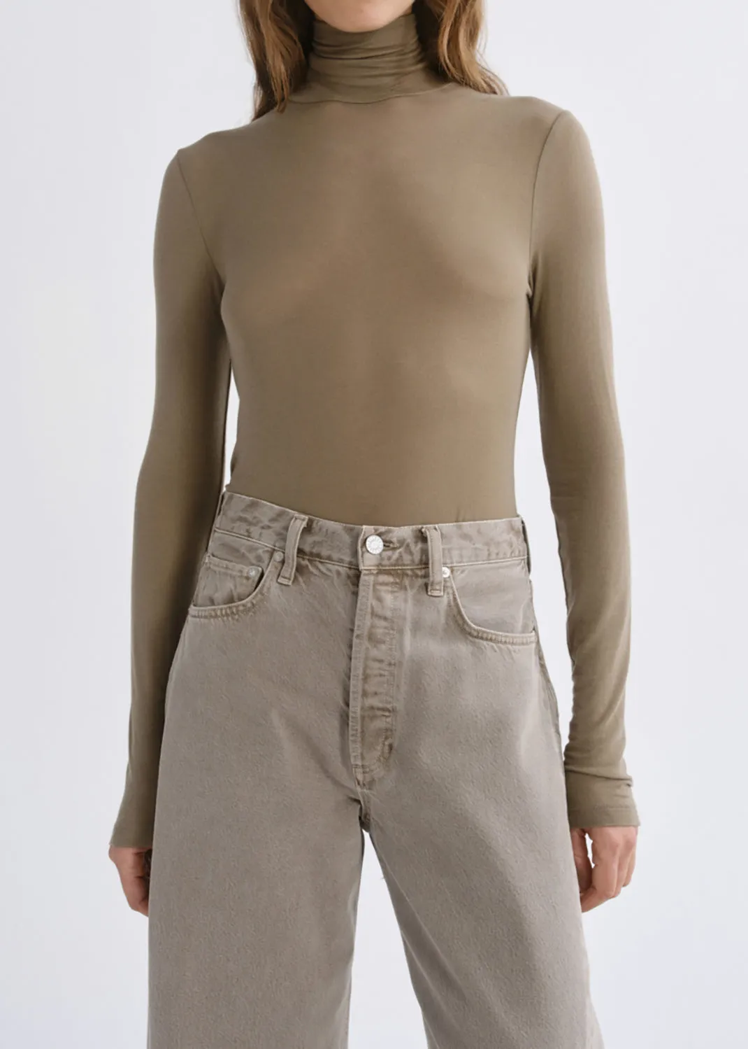 Pascale Turtleneck in Canopy sold by Agolde