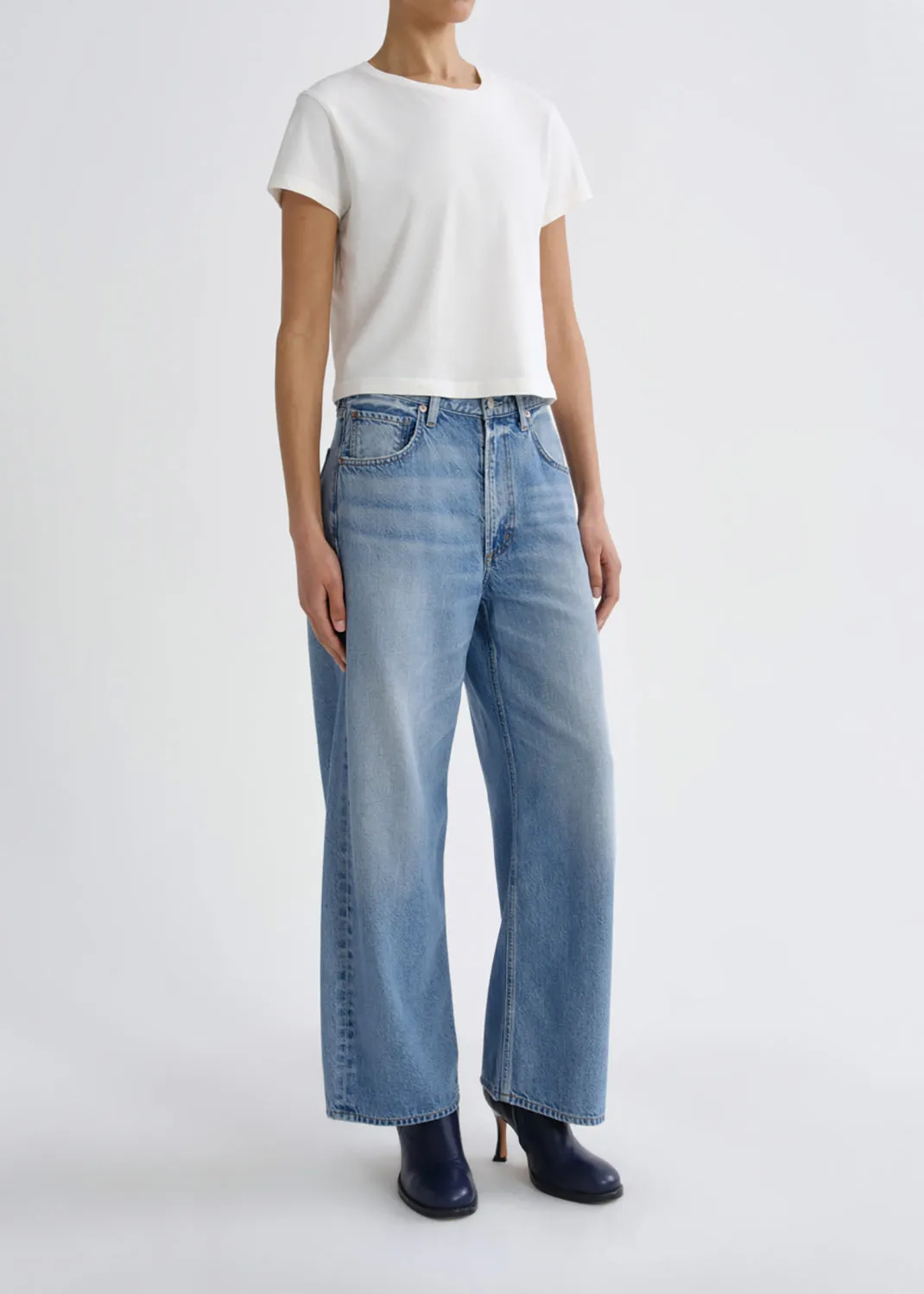 Low Curve Crop Jean (Flyweight) in Chord sold by Agolde product image thumbnail 4