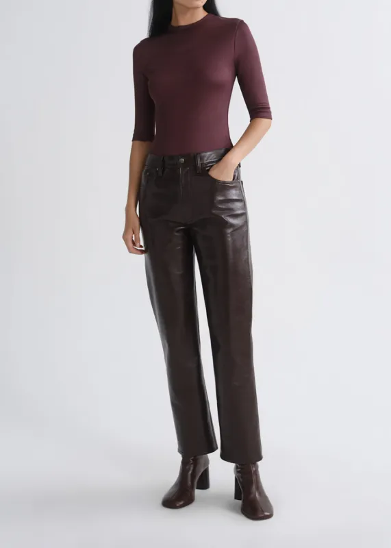 Lana Jean (Recycled Leather) in Madera made by Agolde
