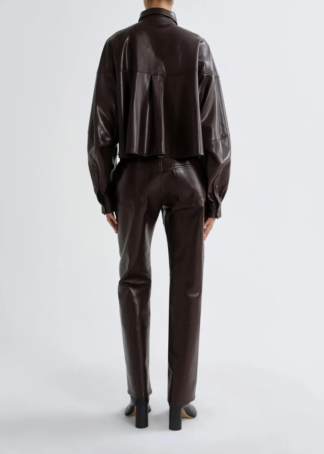 Agnes Shirt (Vegan Leather) in Madera sold by Agolde product image thumbnail 3