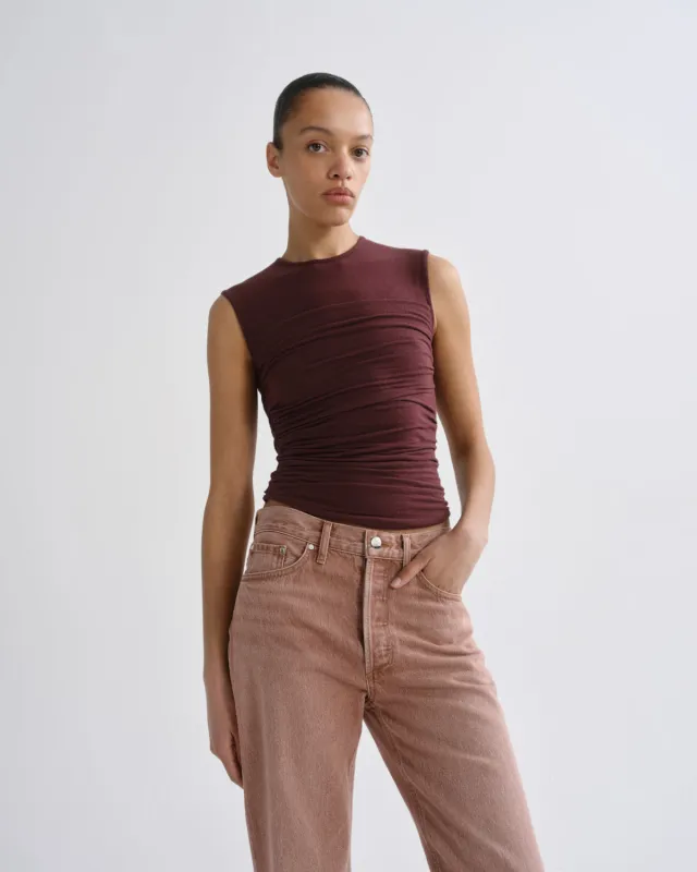 Theodore Tank in Currant made by Agolde