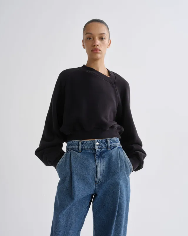 Walsh Sweatshirt in Washed Black made by Agolde