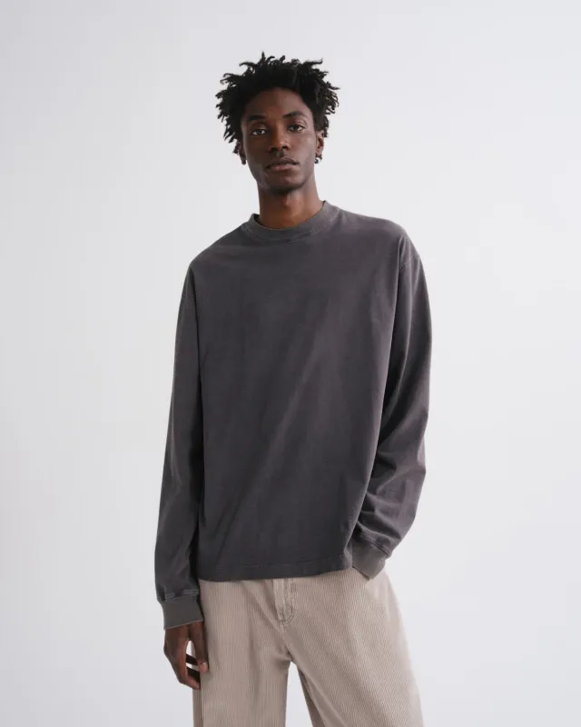 Asha Long Sleeve Tee in Washed Grey made by Agolde