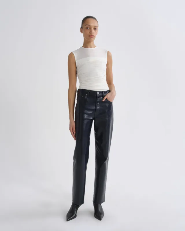 Lana Jean (Recycled Leather) in Navy made by Agolde