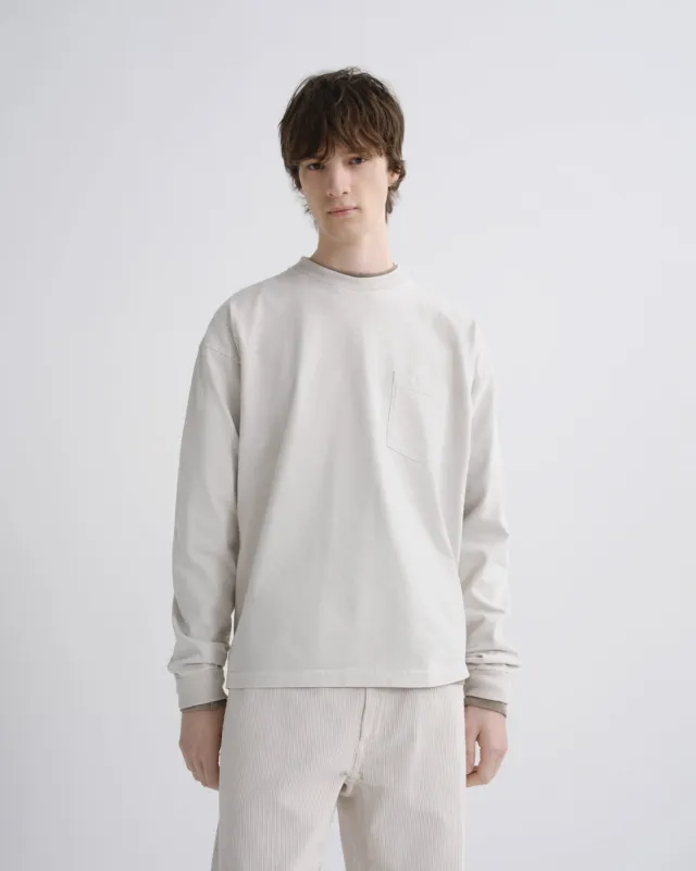 Lucan Long Sleeve Tee in Shiro made by Agolde