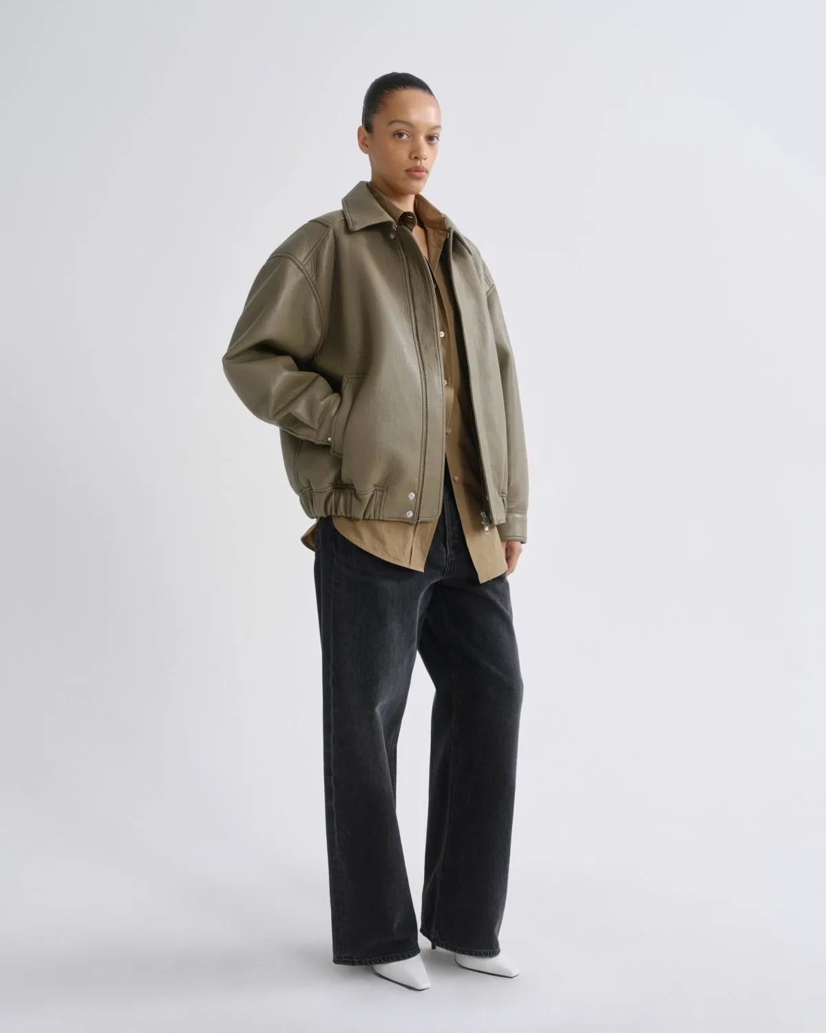 Ona Bomber Jacket in Canopy sold by Agolde product image thumbnail 3