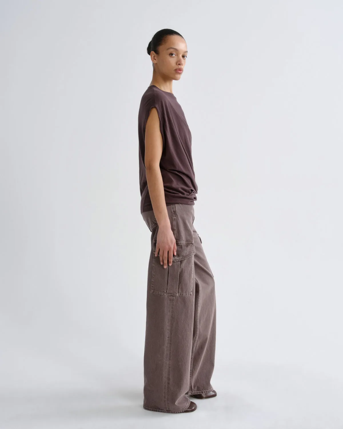 Milena Twist Tee in Raisin sold by Agolde product image thumbnail 3