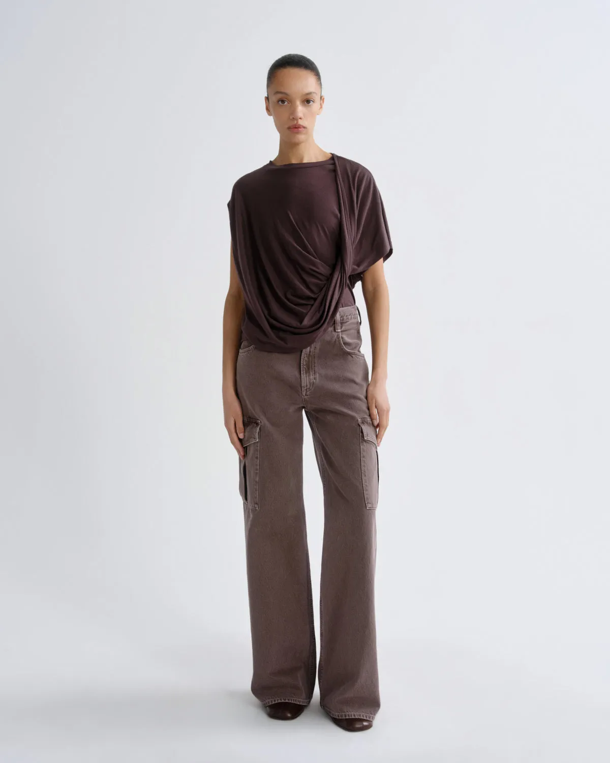 Milena Twist Tee in Raisin sold by Agolde product image thumbnail 4