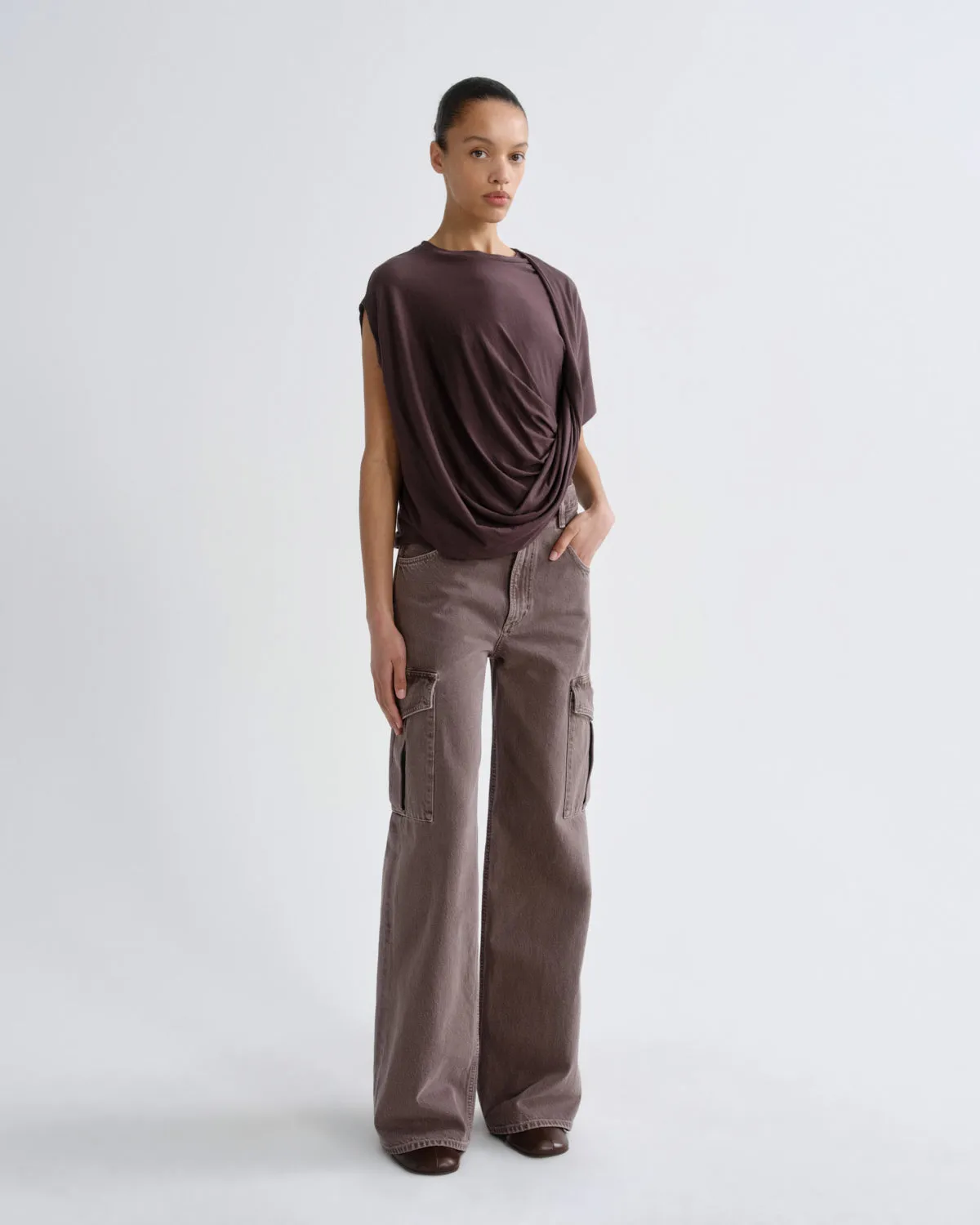 Milena Twist Tee in Raisin sold by Agolde product image thumbnail 5
