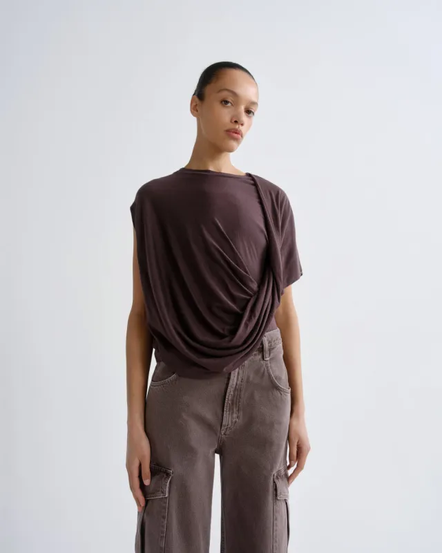 Milena Twist Tee in Raisin made by Agolde