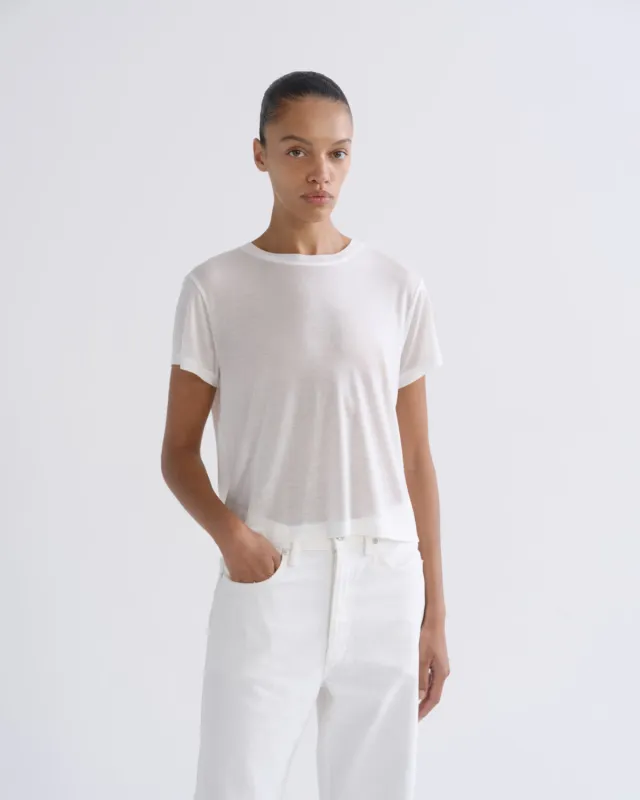Adine Shrunken Tee (Tencel Jersey) in Gesso made by Agolde