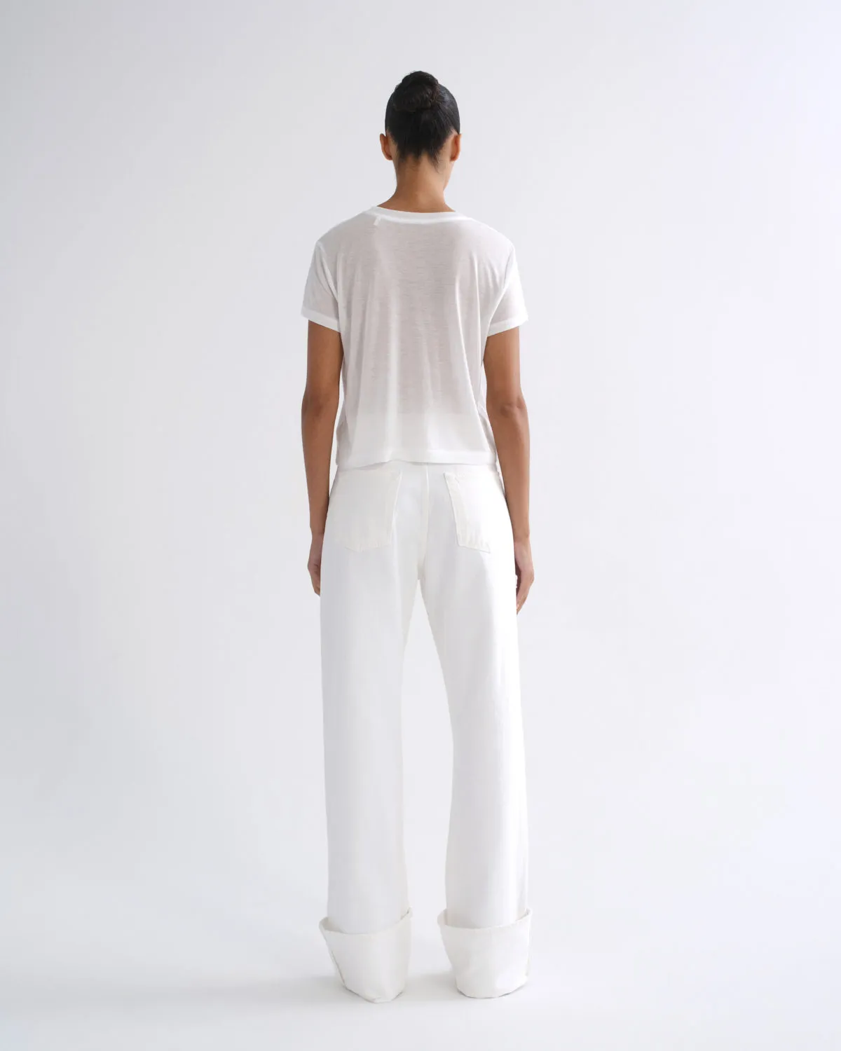 Adine Shrunken Tee (Tencel Jersey) in Gesso sold by Agolde product image thumbnail 2