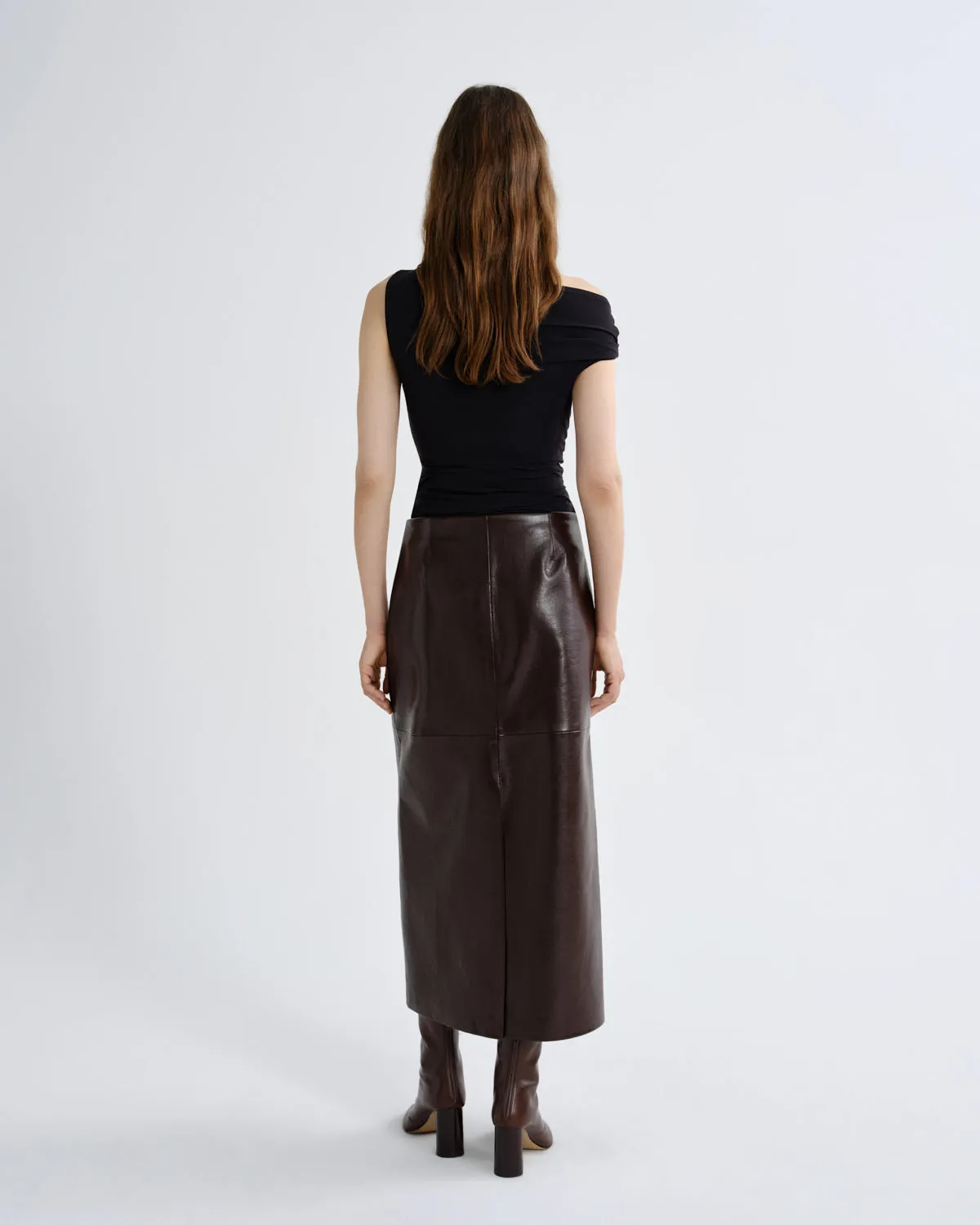 Hikson Skirt (Recycled Leather) in Madera sold by Agolde product image thumbnail 2