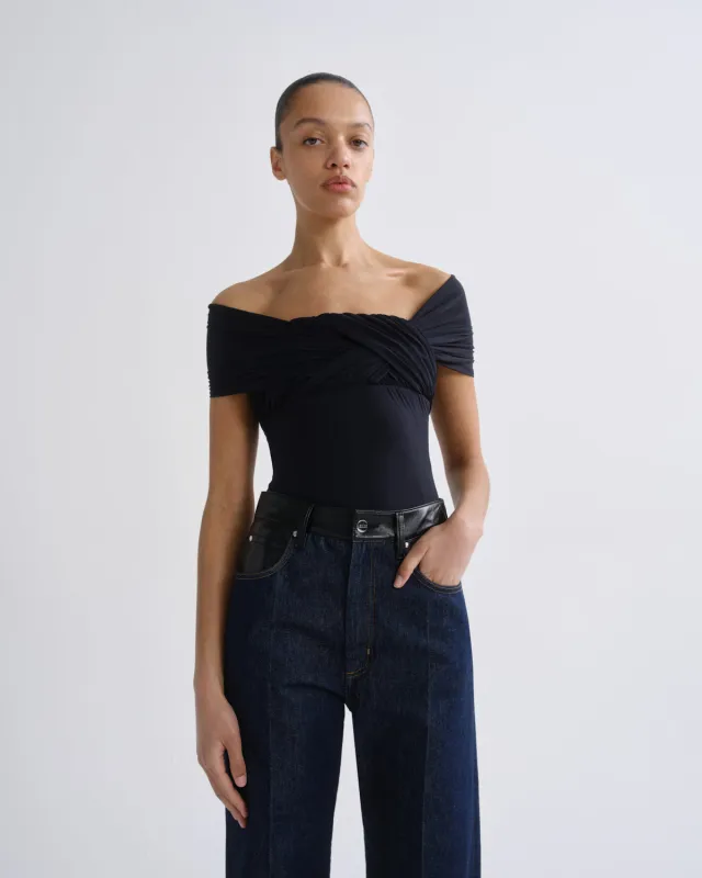 Stam Bodysuit in Navy made by Agolde