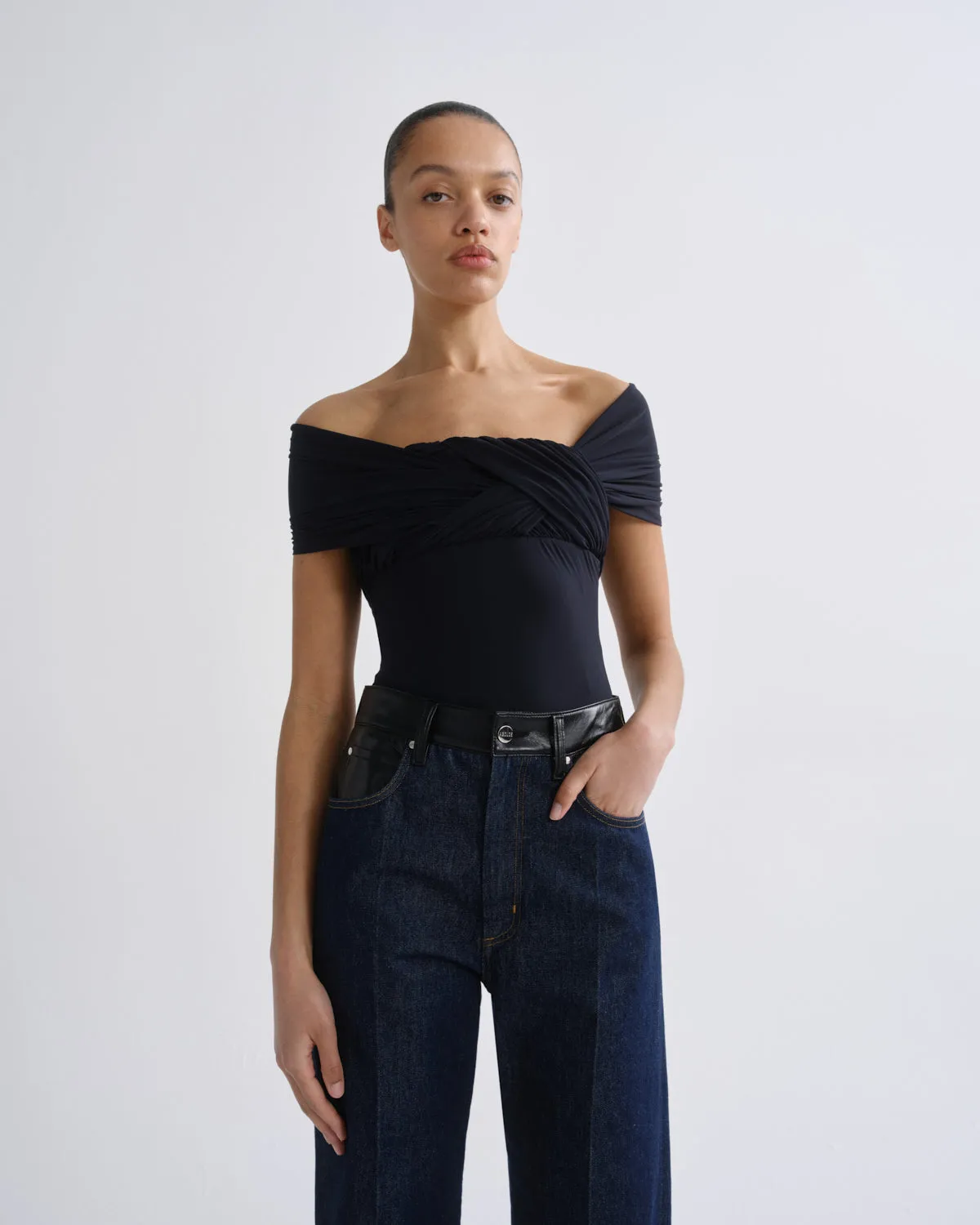 Stam Bodysuit in Navy sold by Agolde