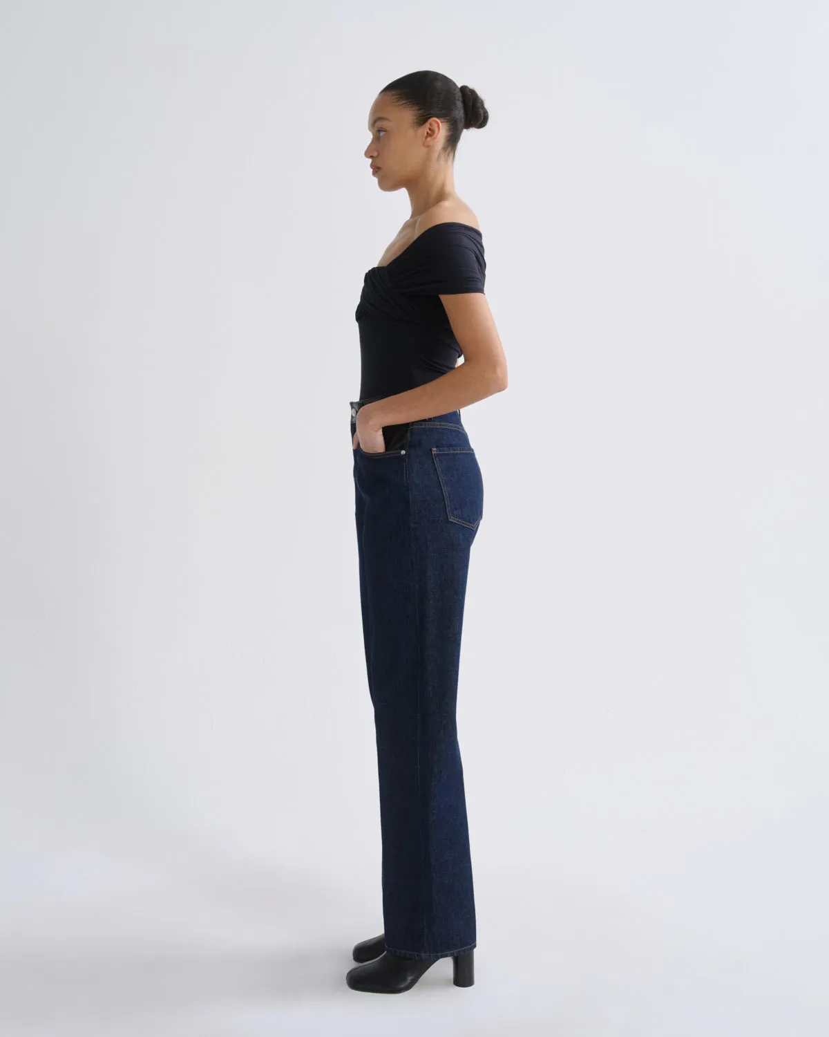 Stam Bodysuit in Navy sold by Agolde product image thumbnail 4