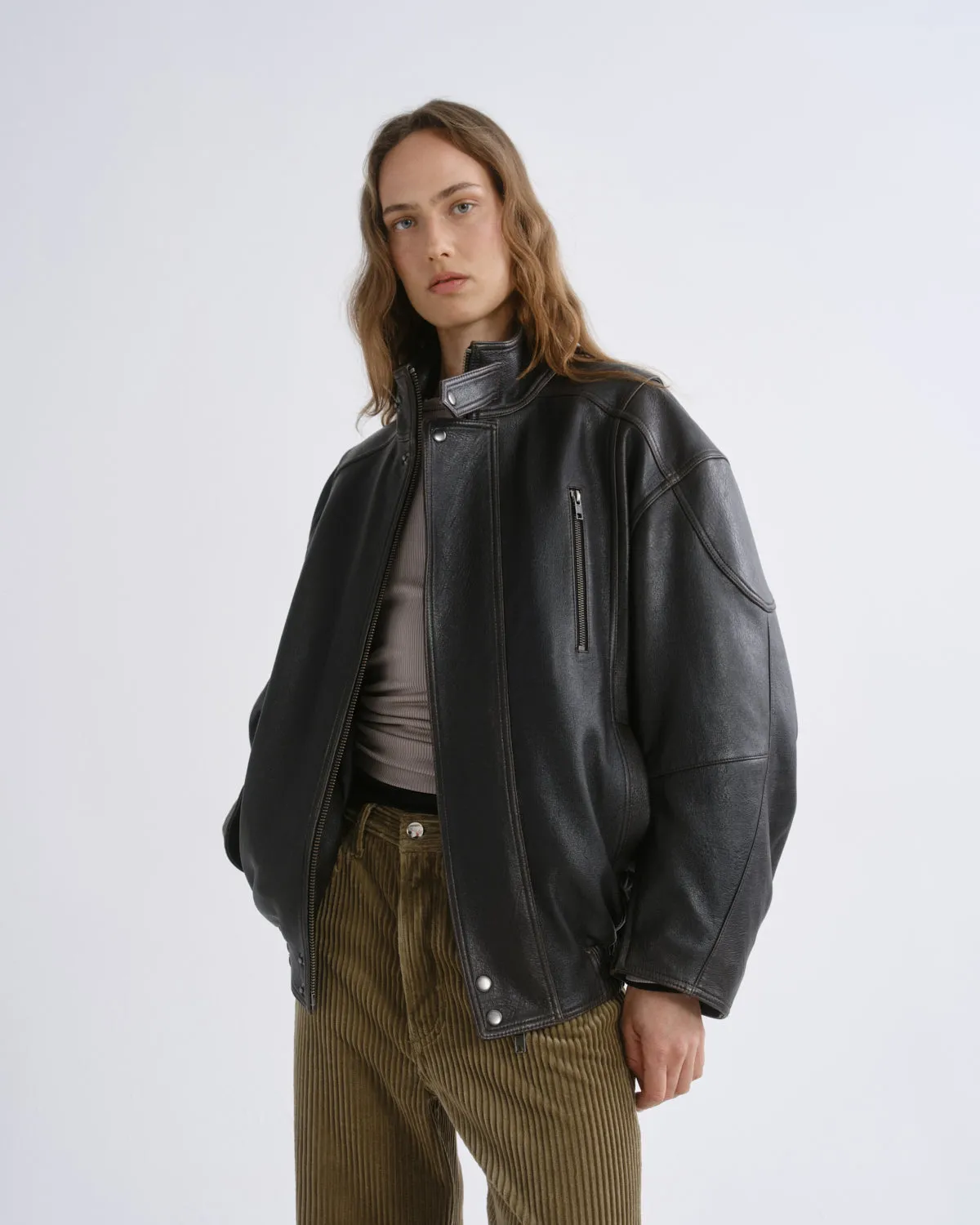 Danver Moto Jacket in Vintage Black sold by Agolde