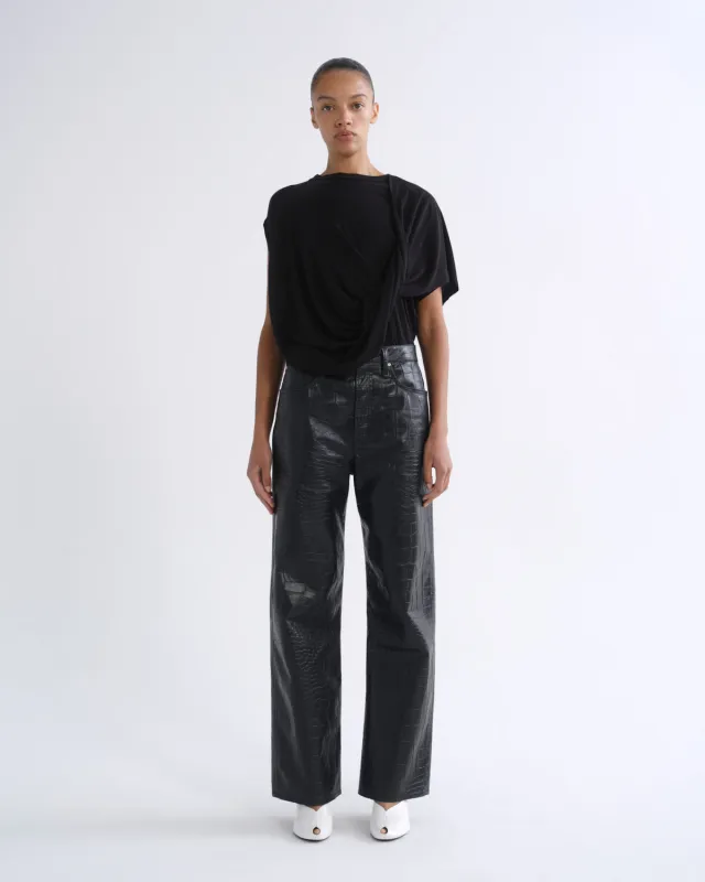 Verica Jean (Recycled Leather) in Croc made by Agolde