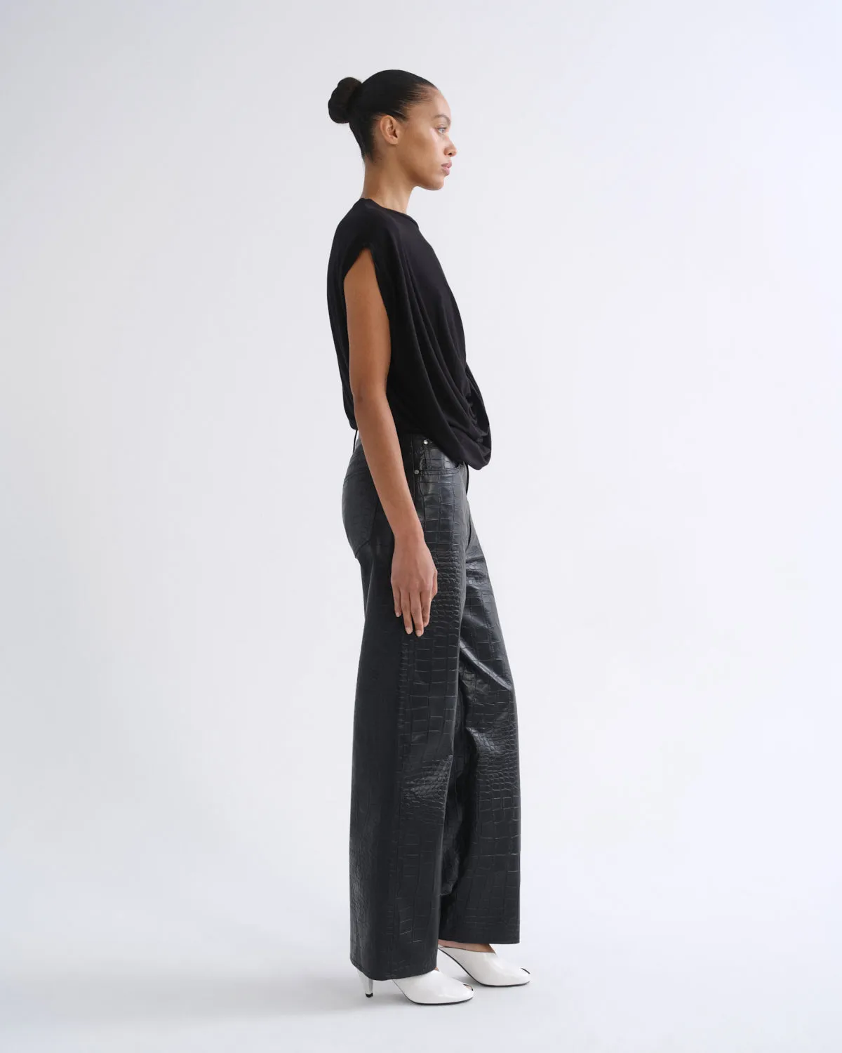 Verica Jean (Recycled Leather) in Croc sold by Agolde product image thumbnail 3