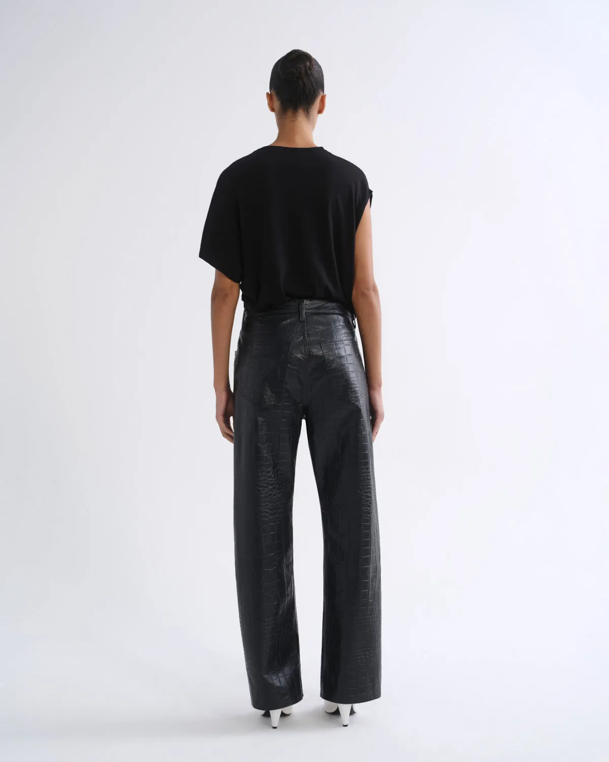 Verica Jean (Recycled Leather) in Croc sold by Agolde product image thumbnail 2