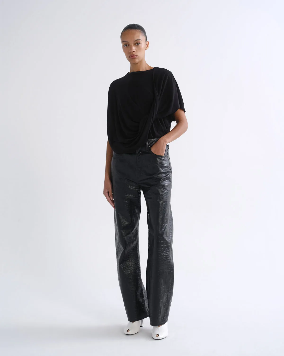 Verica Jean (Recycled Leather) in Croc sold by Agolde product image thumbnail 4