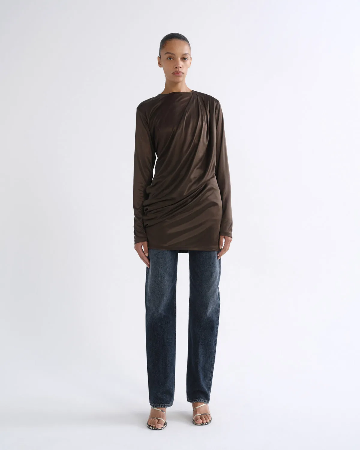 Robyn Dress in Bronze sold by Agolde