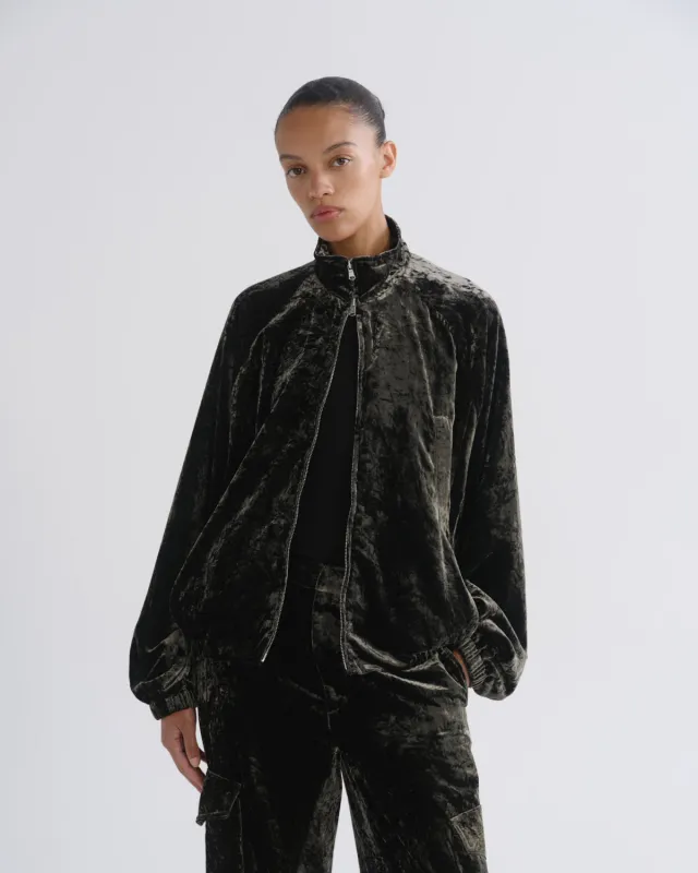 Catrine Bomber (Velvet) in Bronze made by Agolde